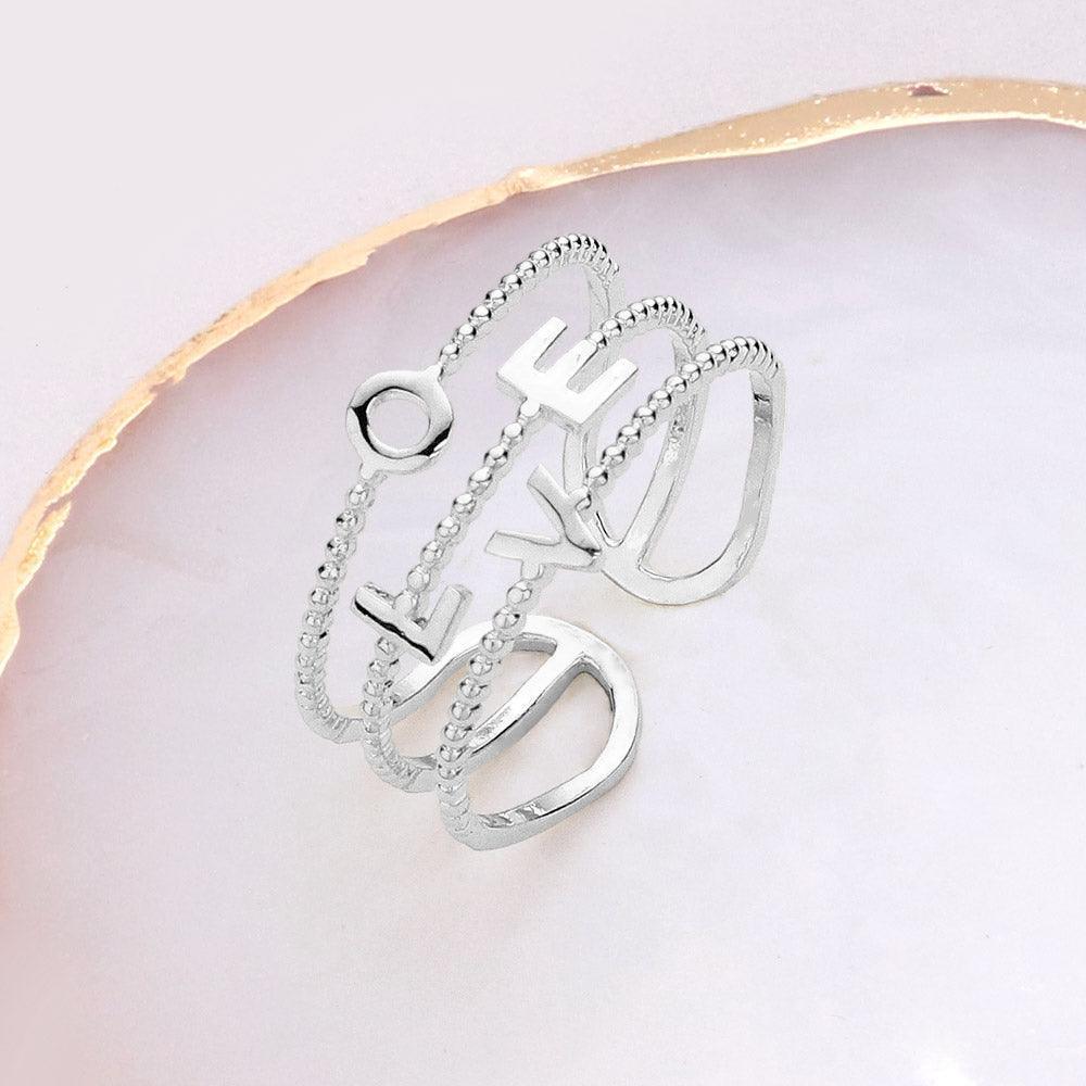 Brass Metal LOVE Message Split Ring - Jewelry Store by Erik Rayo