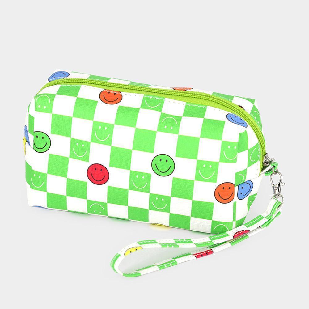 Smile Pointed Check Patterned Wristlet Pouch Bag - Jewelry Store by Erik Rayo