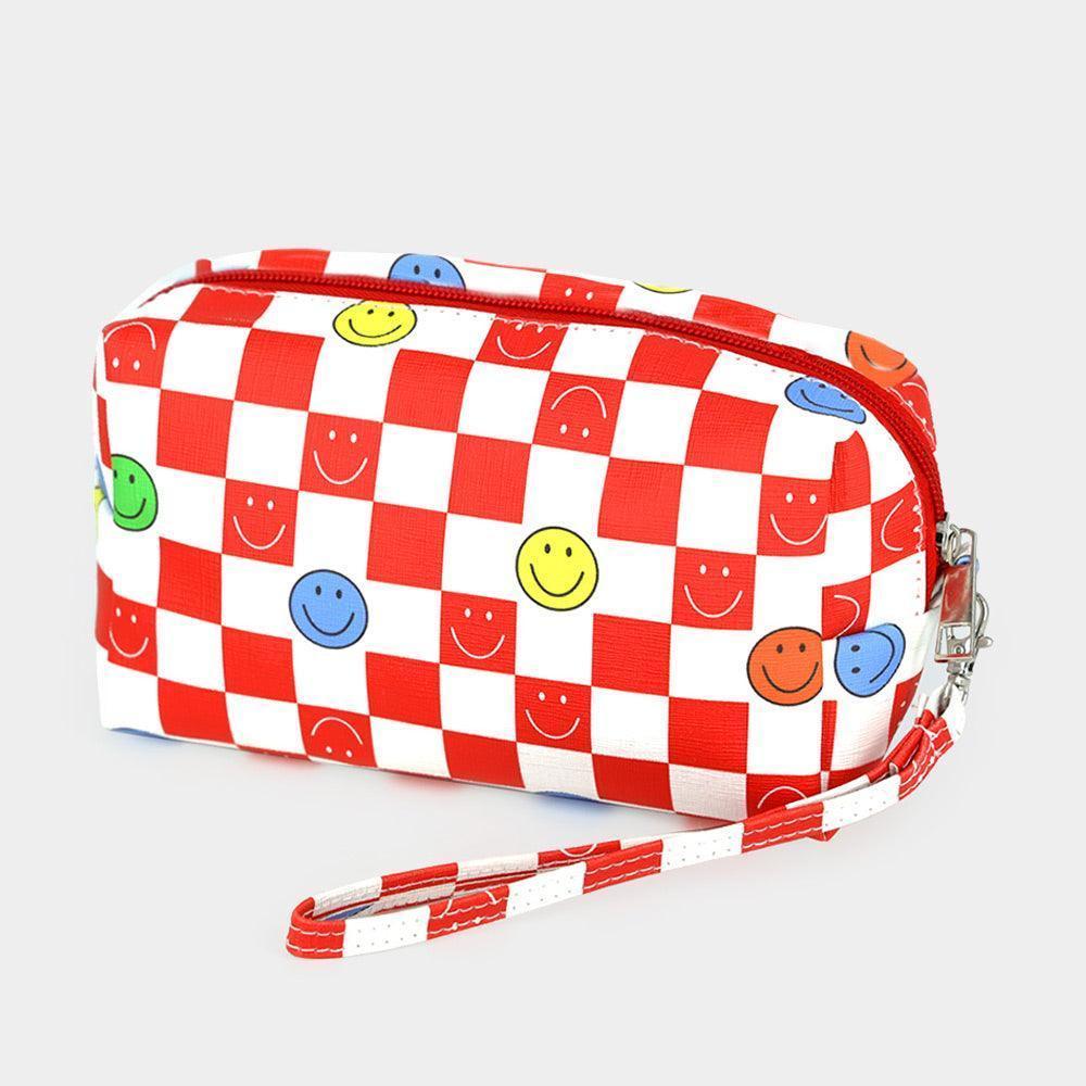 Smile Pointed Check Patterned Wristlet Pouch Bag - Jewelry Store by Erik Rayo