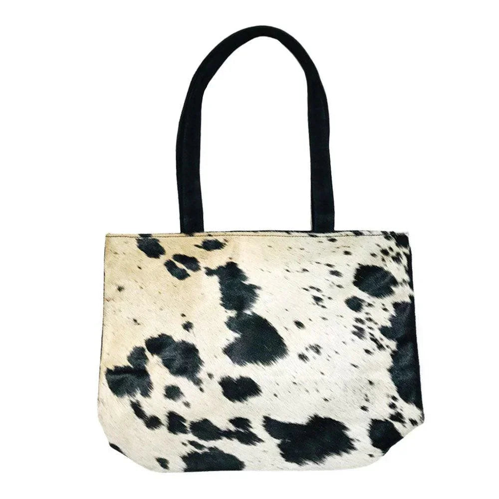 Cow Patterned Genuine Fur Calf Tote Bag - Jewelry Store by Erik Rayo