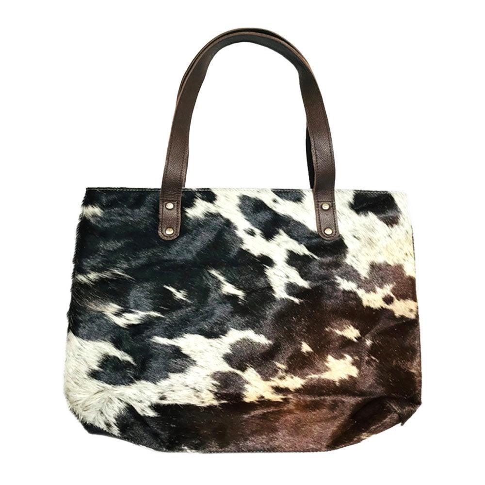 Cow Patterned Genuine Fur Calf Tote Bag - Jewelry Store by Erik Rayo