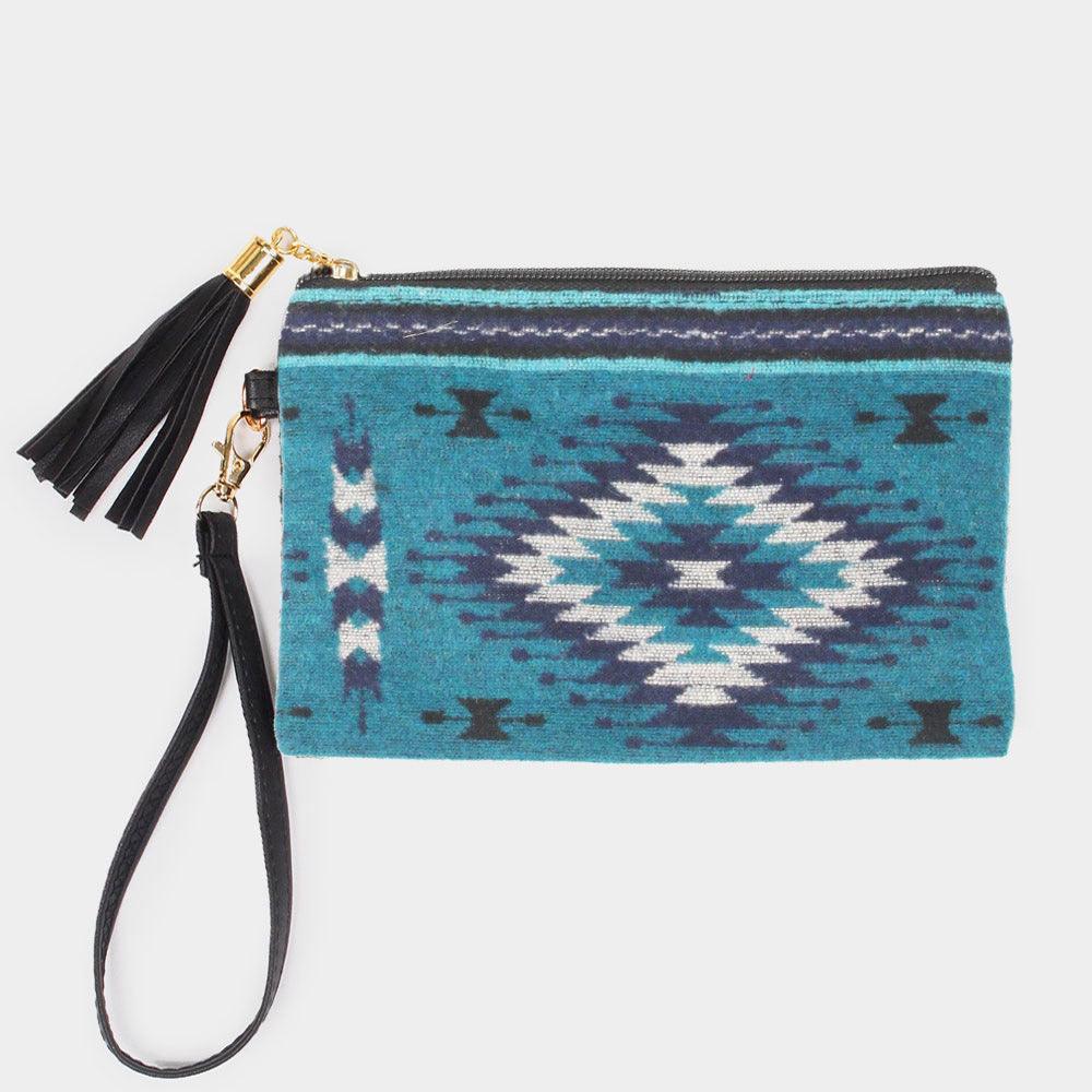 Western Patterned Wristlet Pouch Bag