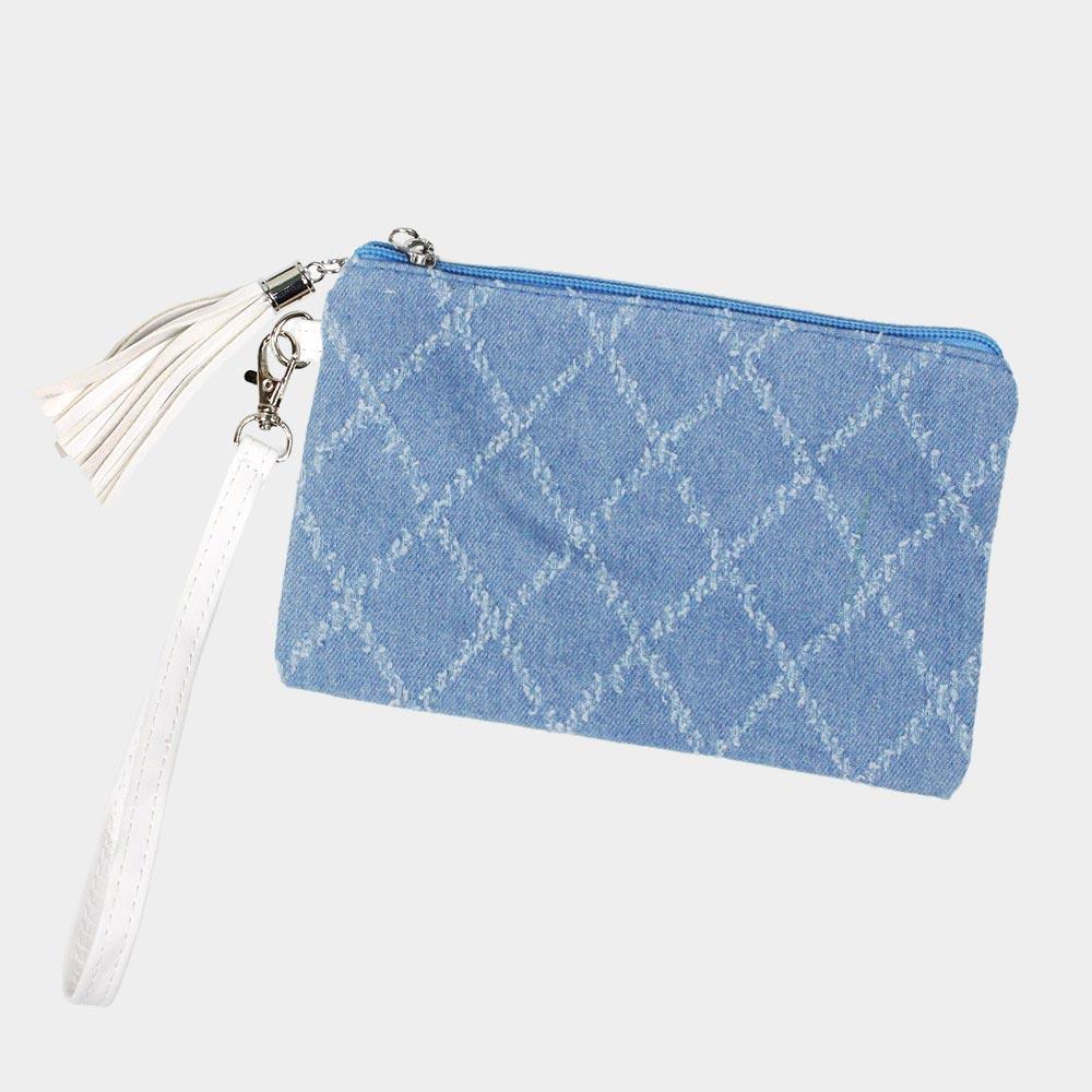 Denim Wristlet Pouch Bag - Jewelry Store by Erik Rayo