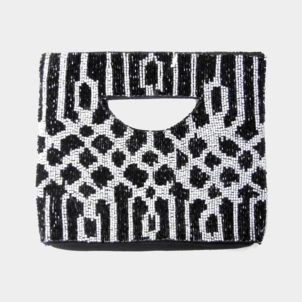 Boho Patterned Seed Beaded Tote Bag - Jewelry Store by Erik Rayo