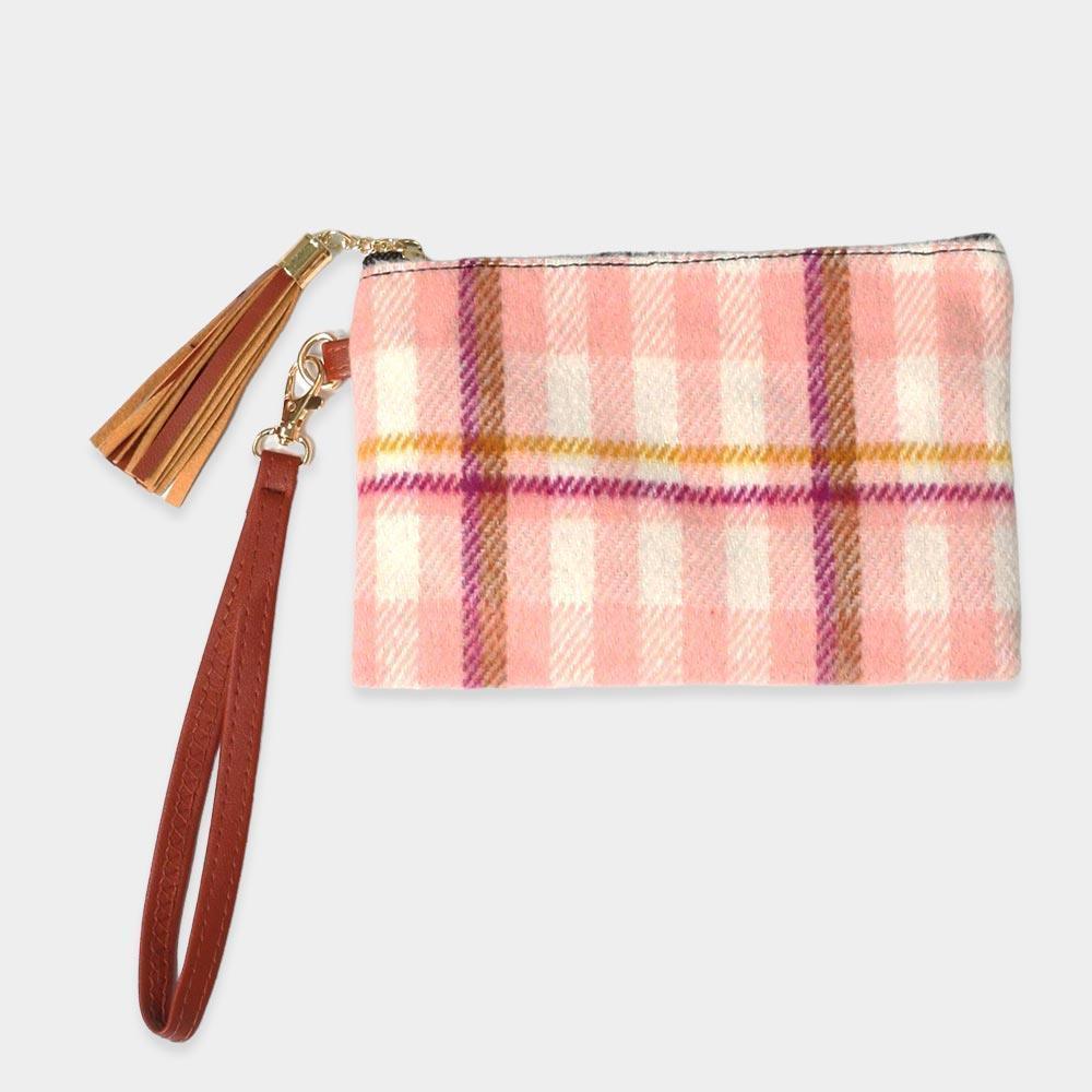 Plaid Check Wristlet Pouch Bag - Jewelry Store by Erik Rayo