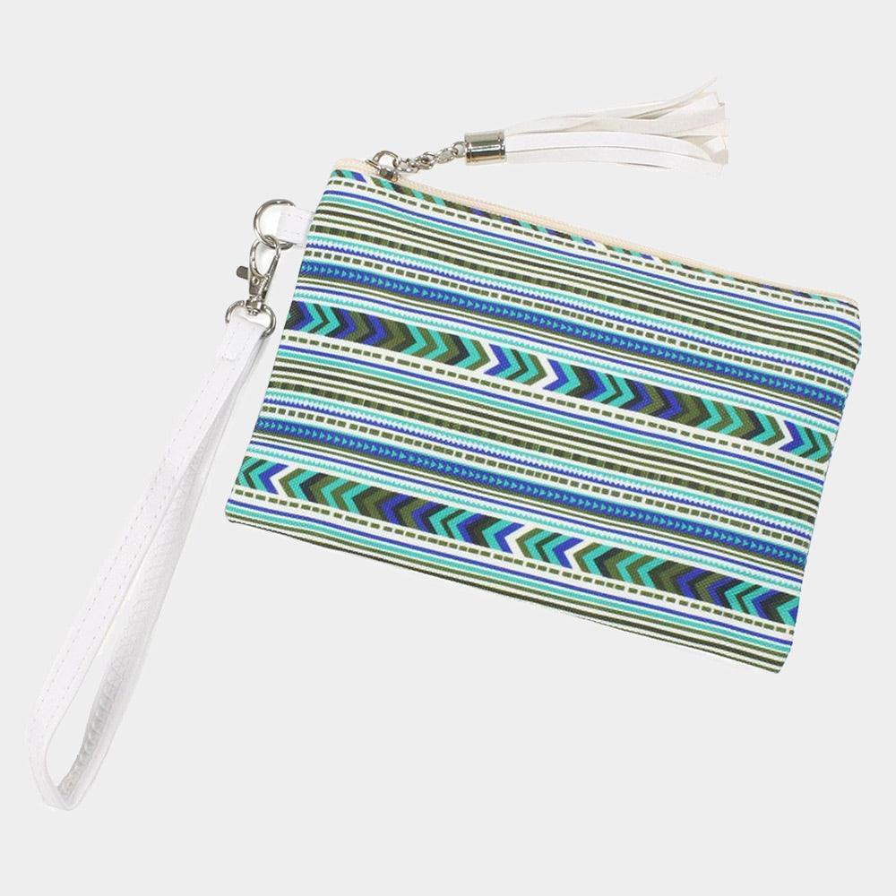 Aztec Patterned Wristlet Pouch Bag - Jewelry Store by Erik Rayo