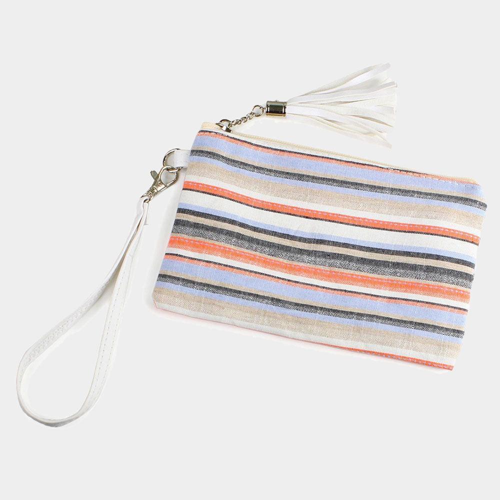 Colorful Striped Wristlet Pouch Bag - Jewelry Store by Erik Rayo