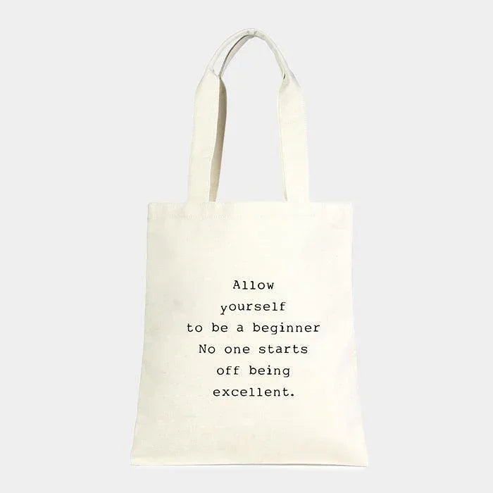 Allow yourself to be a beginner Cotton canvas eco shopper bag - Jewelry Store by Erik Rayo