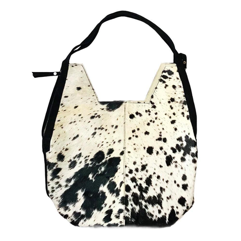 Cow Patterned Genuine Fur Calf Tote Bag - Jewelry Store by Erik Rayo
