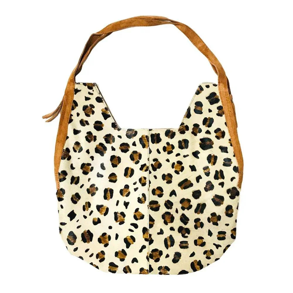 Leopard Patterned Genuine Fur Calf Tote Bag - Jewelry Store by Erik Rayo