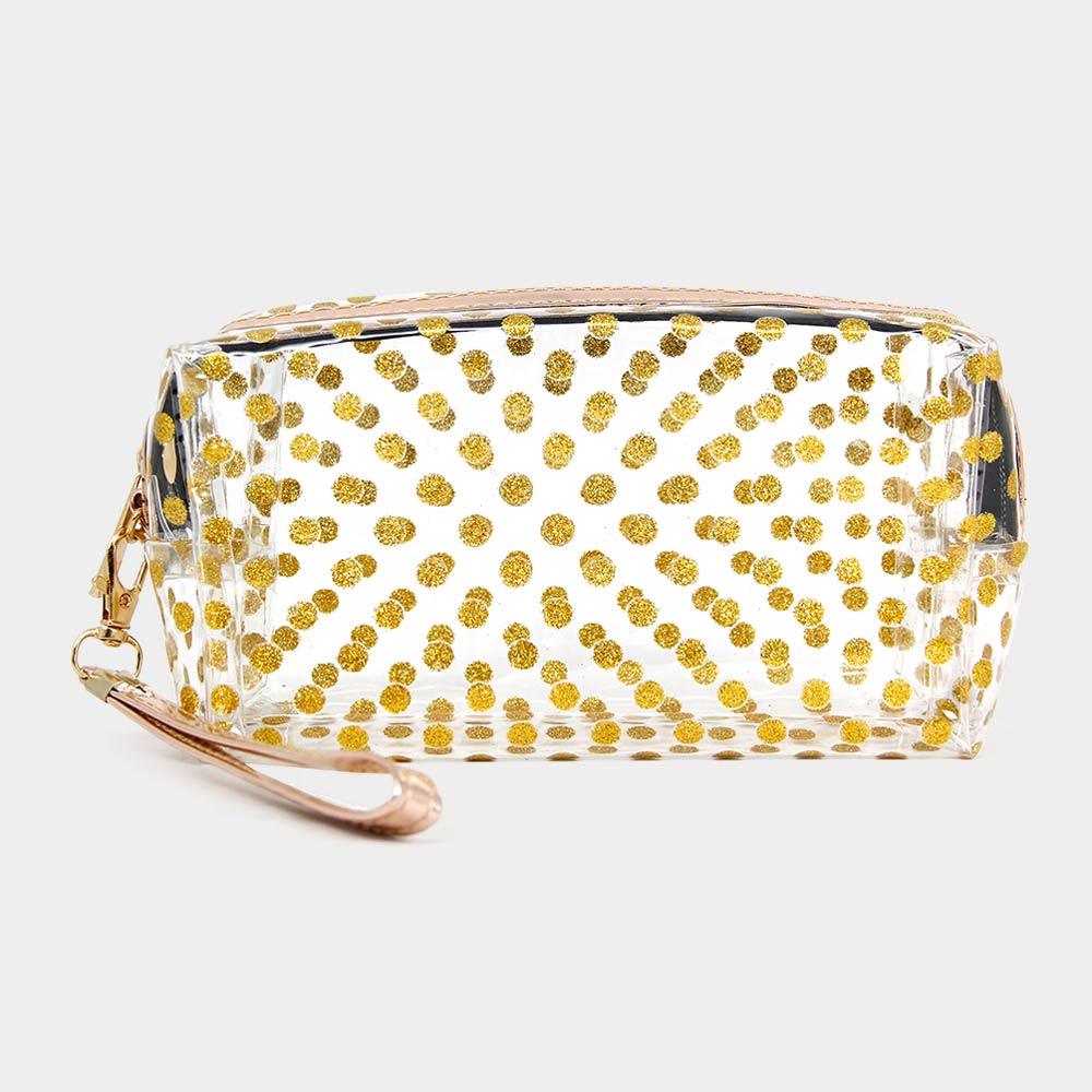 Glittered Polka Dots Pouch Bag