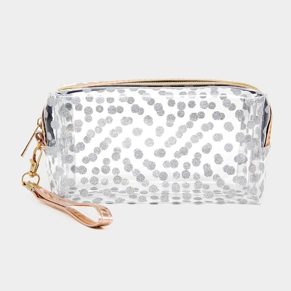 Glittered Polka Dots Pouch Bag