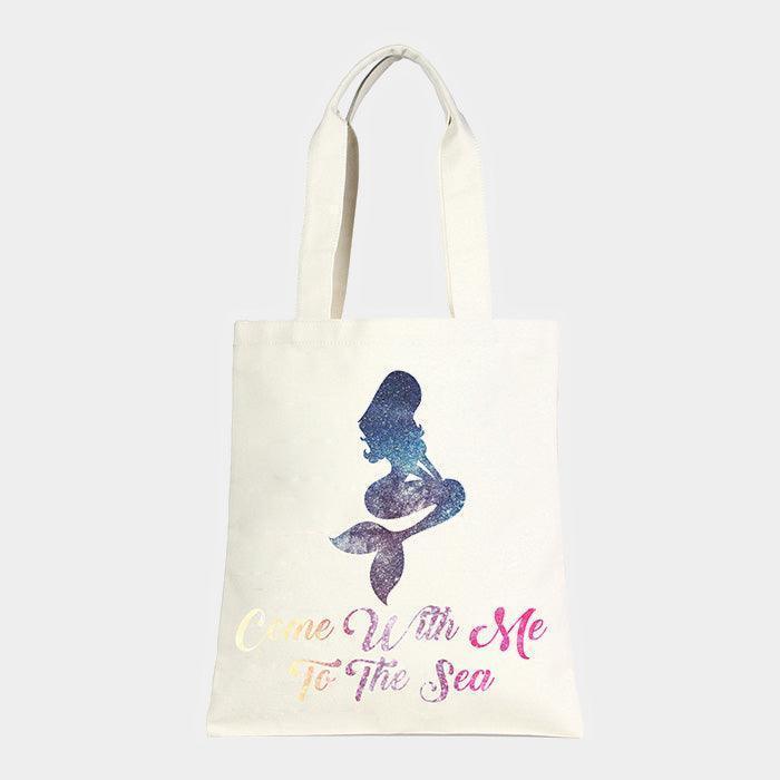 Mermaid Cotton canvas eco shopper bag - Jewelry Store by Erik Rayo