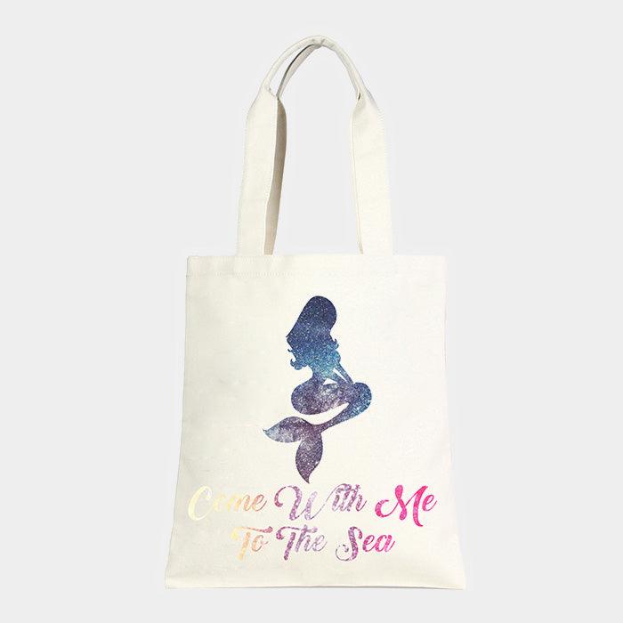 Mermaid Cotton canvas eco shopper bag