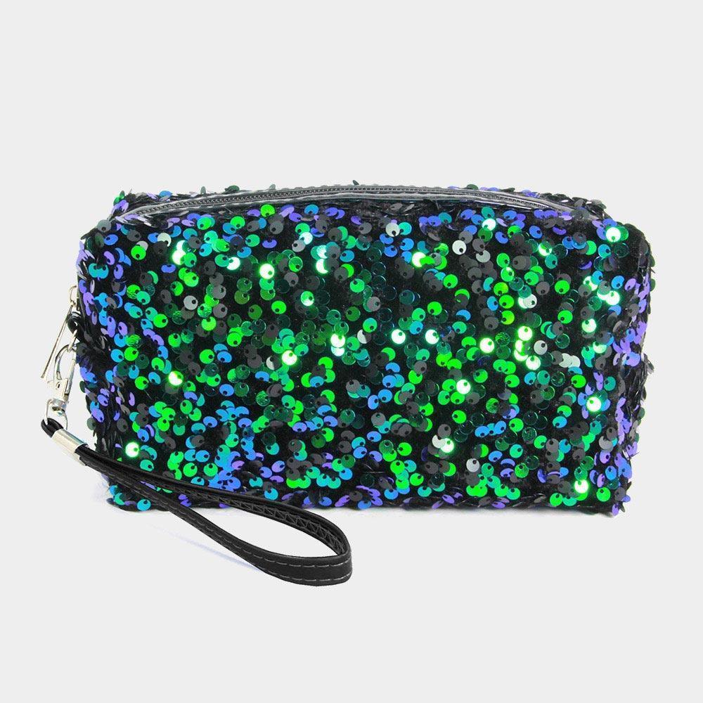 Glitter Sequin Cosmetic Pouch Bag - Jewelry Store by Erik Rayo