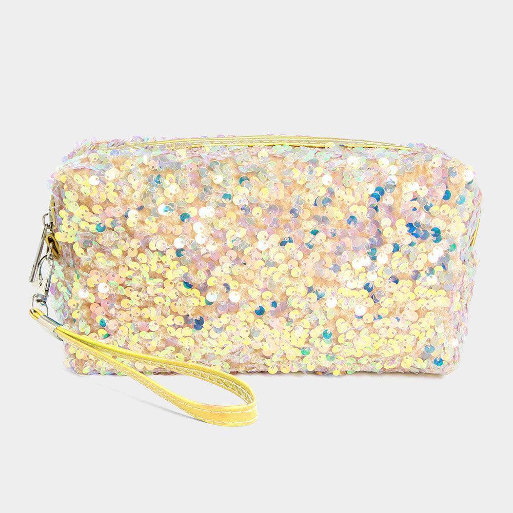 Glitter Sequin Cosmetic Pouch Bag - Jewelry Store by Erik Rayo