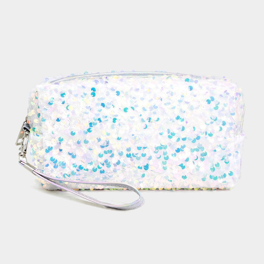 Glitter Sequin Cosmetic Pouch Bag - Jewelry Store by Erik Rayo