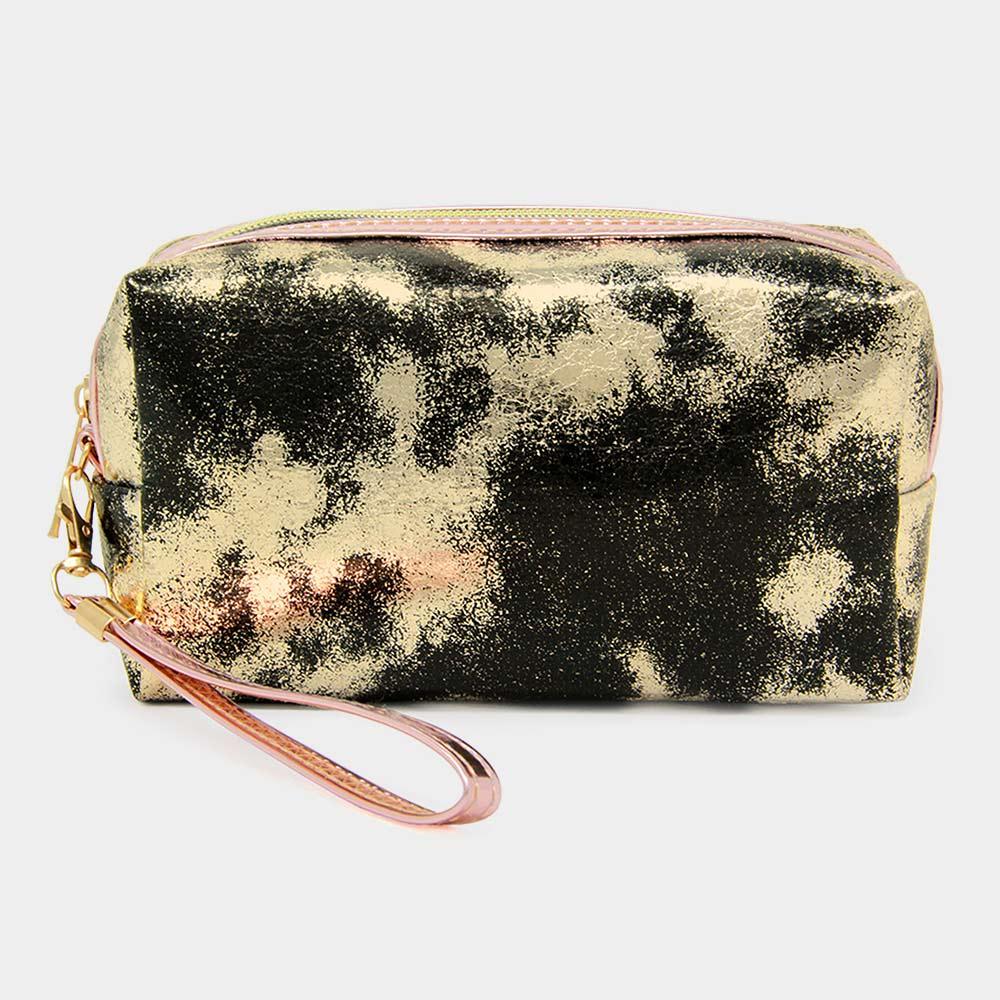 Lurex Ombre Foiled Wristlet Cosmetic Pouch Bag