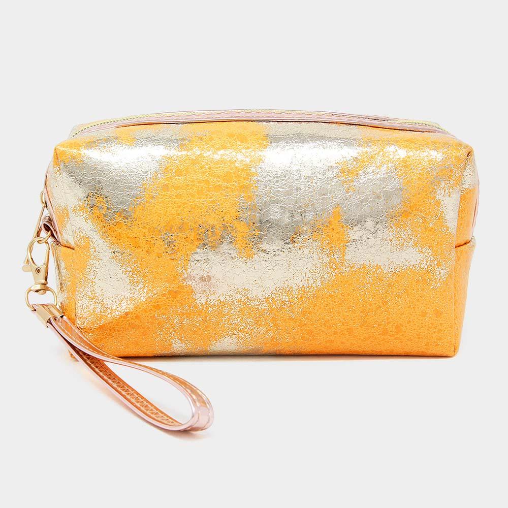 Lurex Ombre Foiled Wristlet Cosmetic Pouch Bag