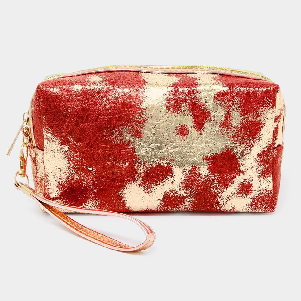 Lurex Ombre Foiled Wristlet Cosmetic Pouch Bag