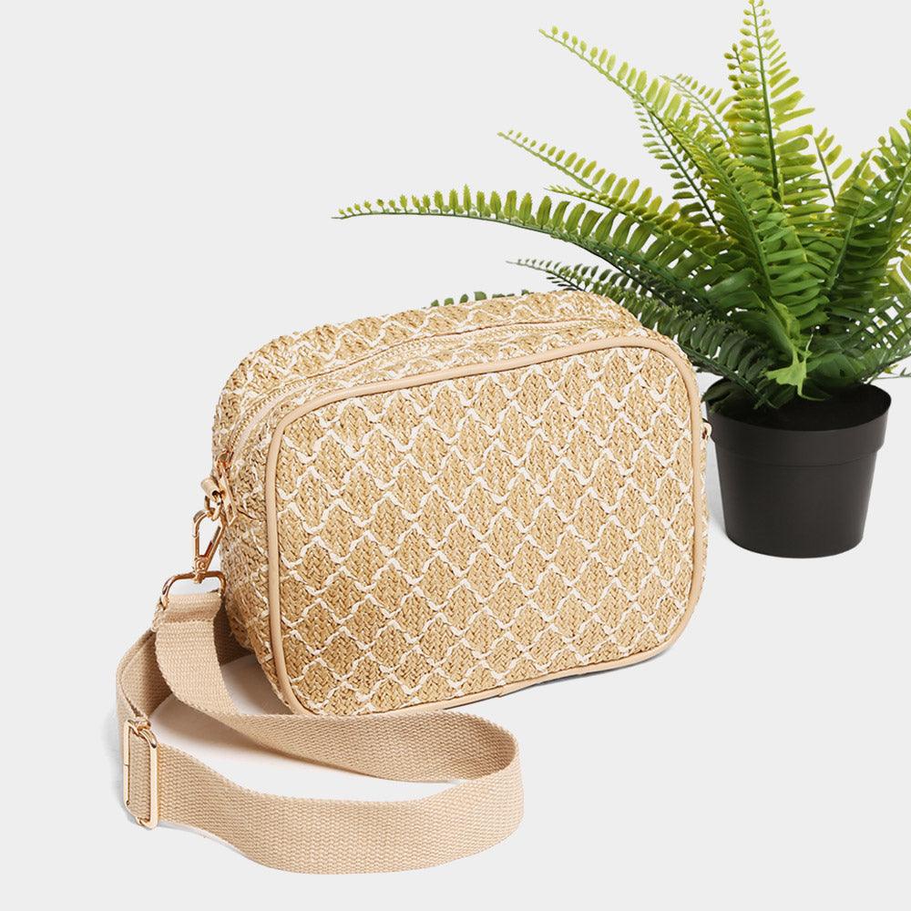 Straw Square Crossbody Bag