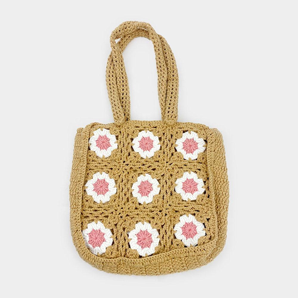 Granny Square Flower Pattern Crochet Tote Bag - Jewelry Store by Erik Rayo