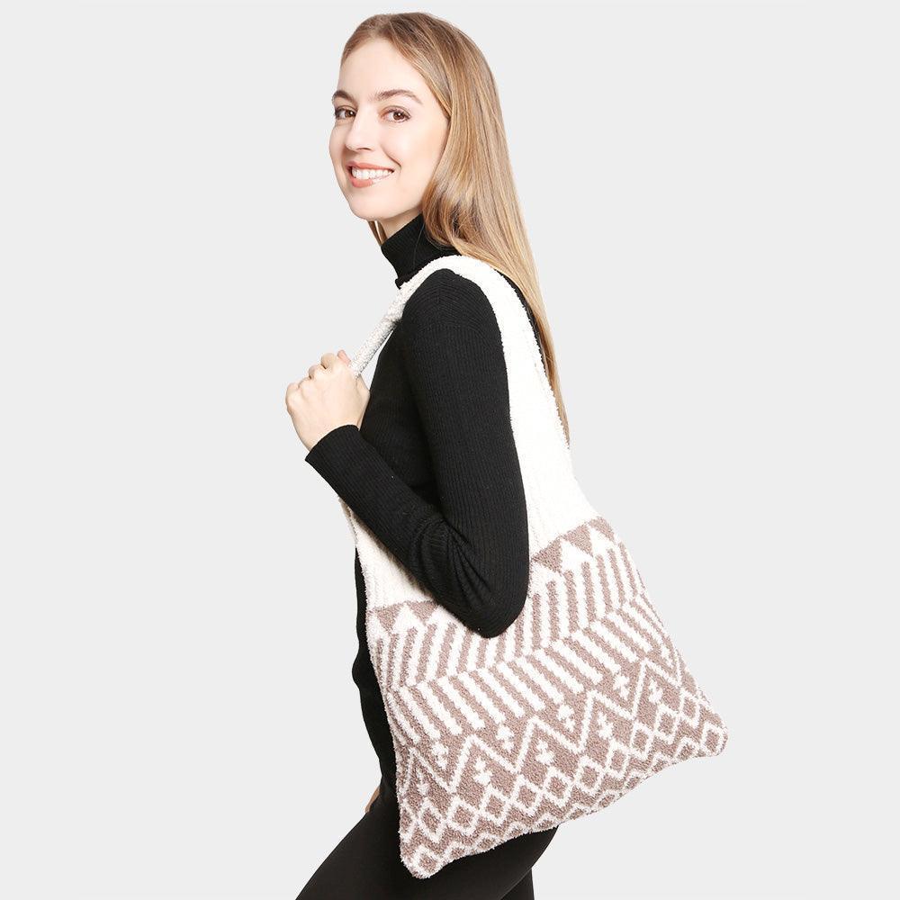 Geometric Knit Tote Bag - Jewelry Store by Erik Rayo