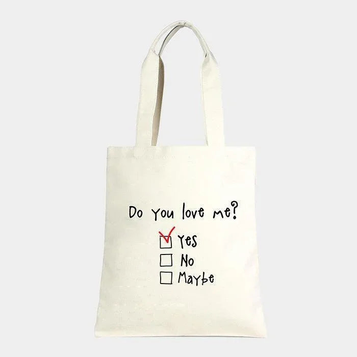 Do you love me? Cotton Canvas Eco Shopper Bag - Jewelry Store by Erik Rayo