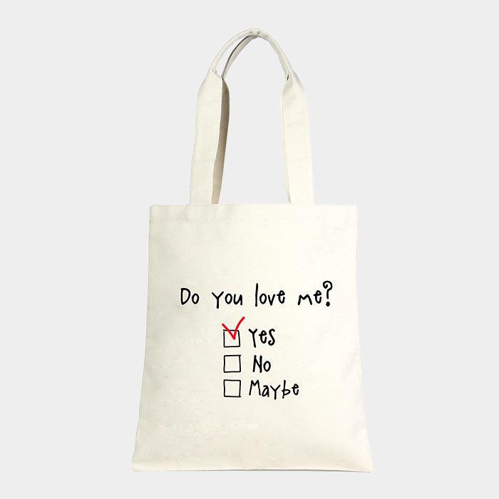 Do you love me? Cotton Canvas Eco Shopper Bag