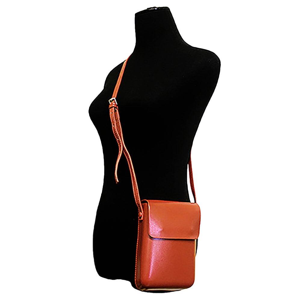 Solid Faux Leather Crossbody Bag