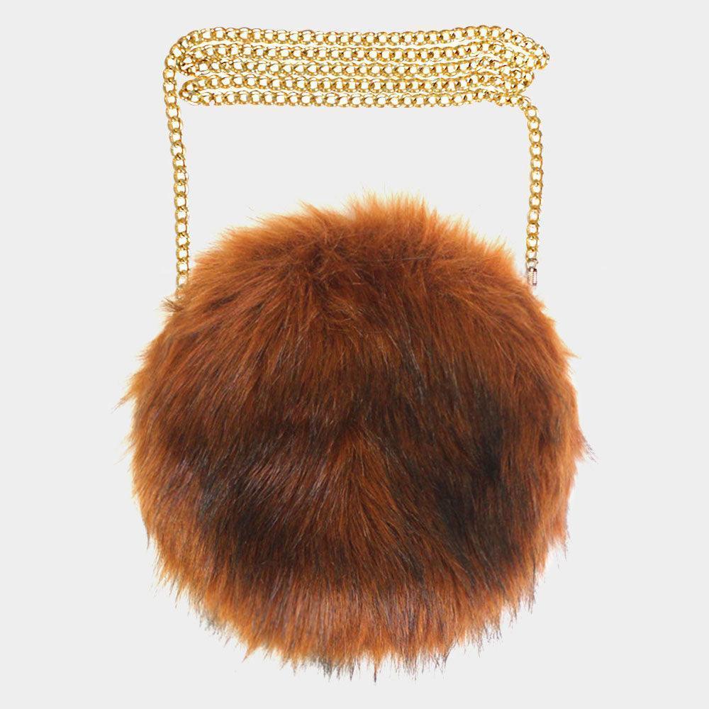 Faux Fur Round Crossbody Bag - Jewelry Store by Erik Rayo