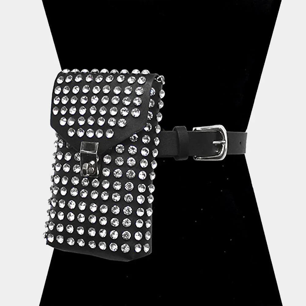 Round Stone Faux Leather Fanny Pack / Belt / Crossbody Bag - Jewelry Store by Erik Rayo