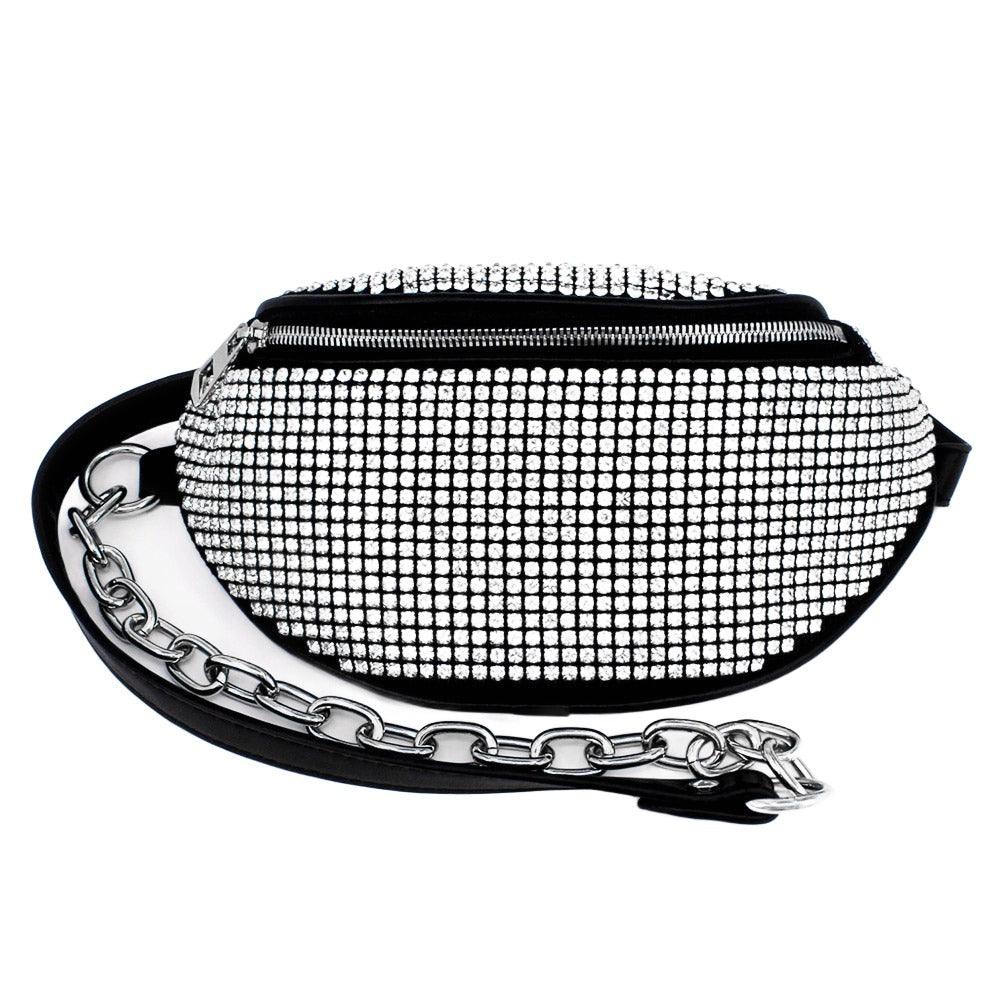 Bling Faux Leather Crossbody Bag