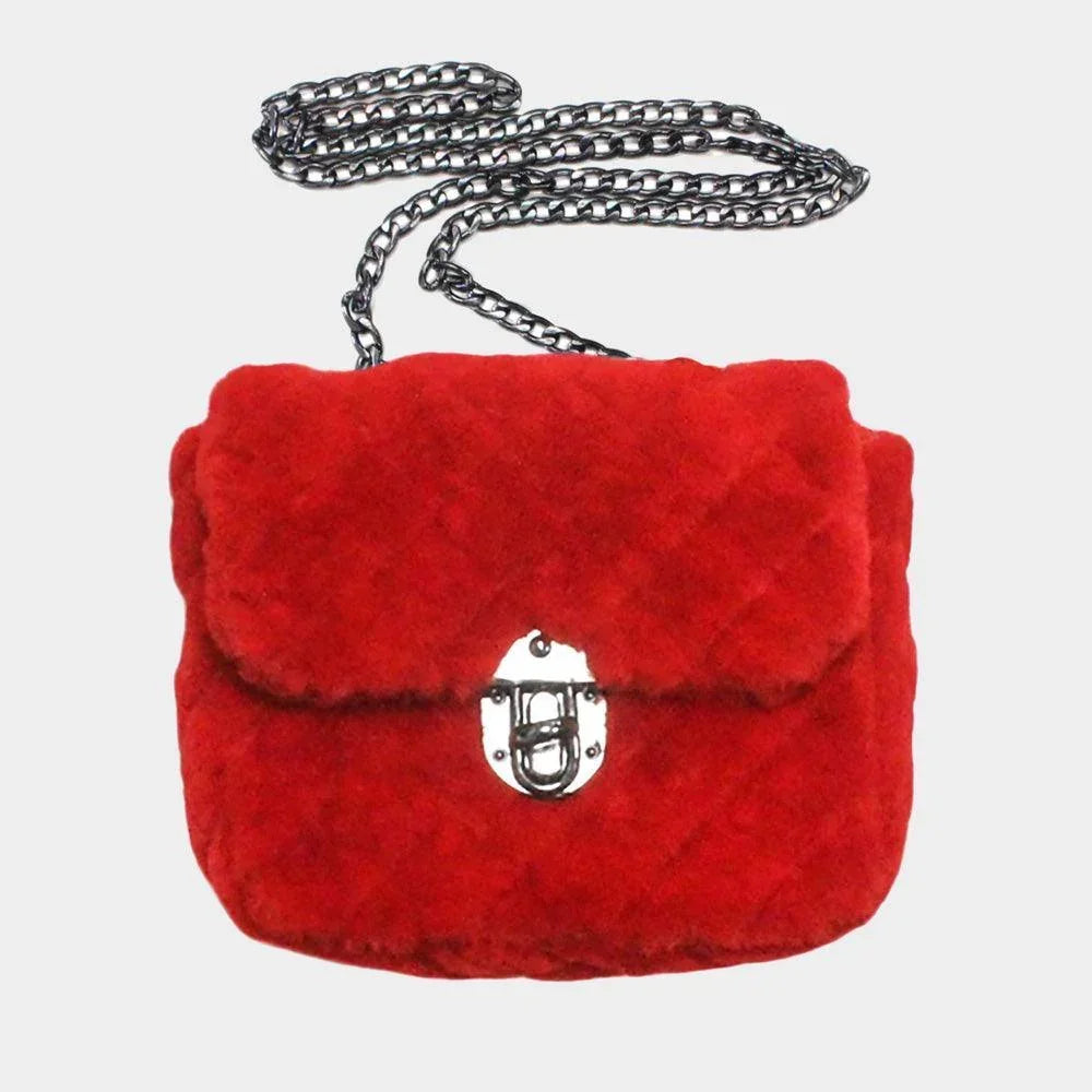 Solid Faux Fur Crossbody Bag - Jewelry Store by Erik Rayo