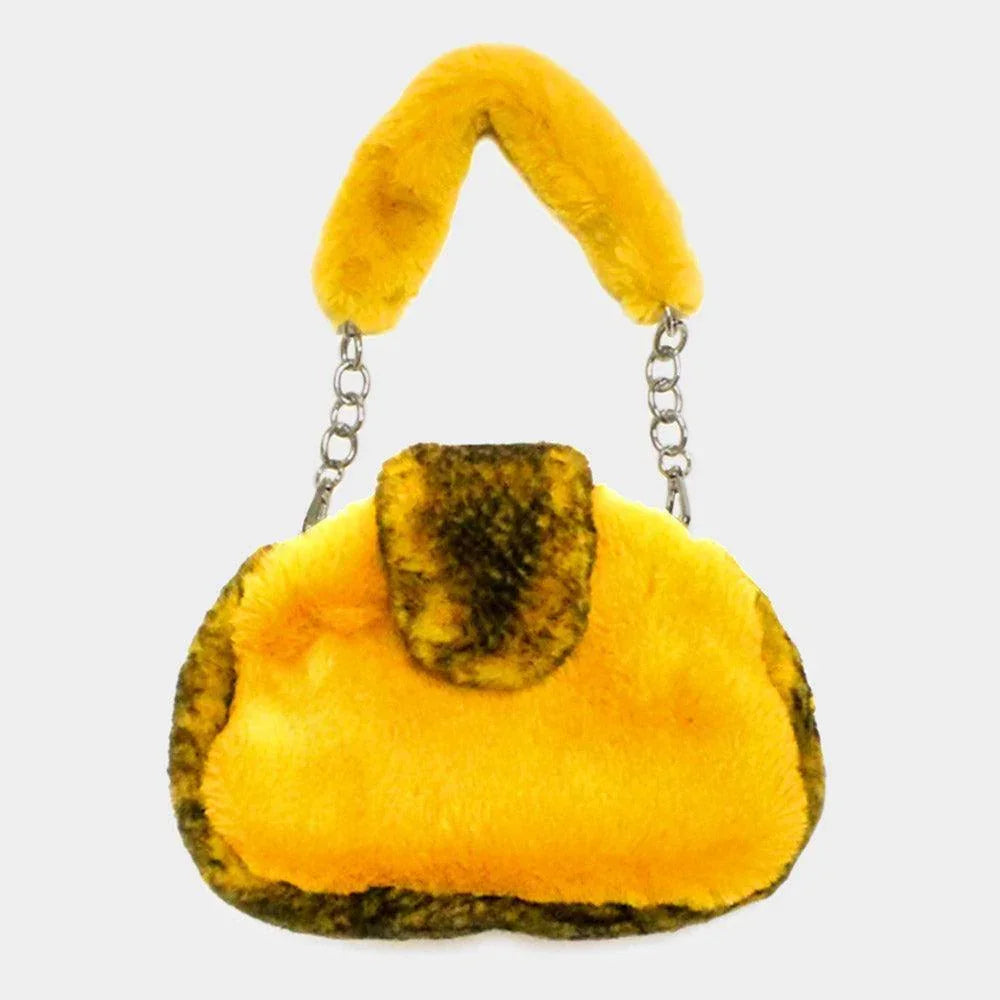 Pattern Detailed Faux Fur Shoulder Bag - Jewelry Store by Erik Rayo
