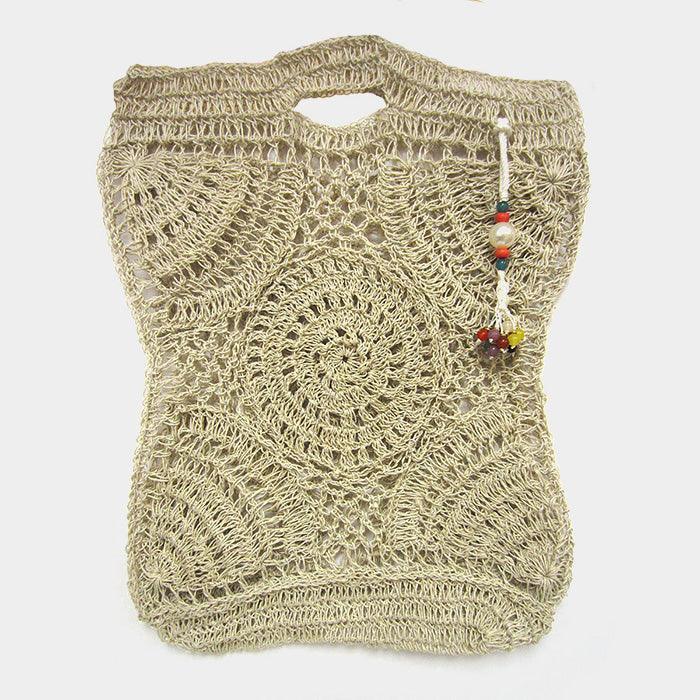 Crochet Pearl Bead Cluster Charm Tote Bags - Jewelry Store by Erik Rayo