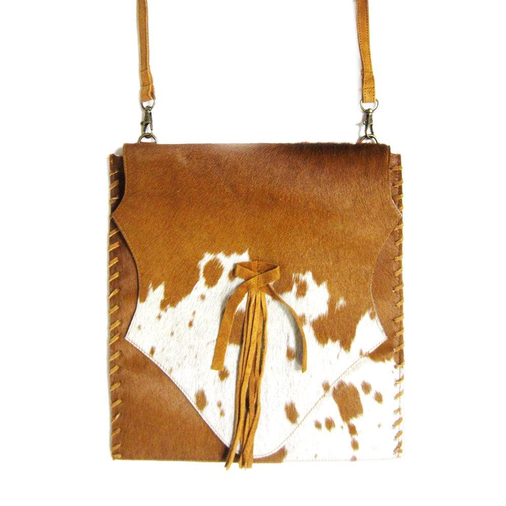 Animal Patterned Genuine Leather Stitch Crossbody Bag