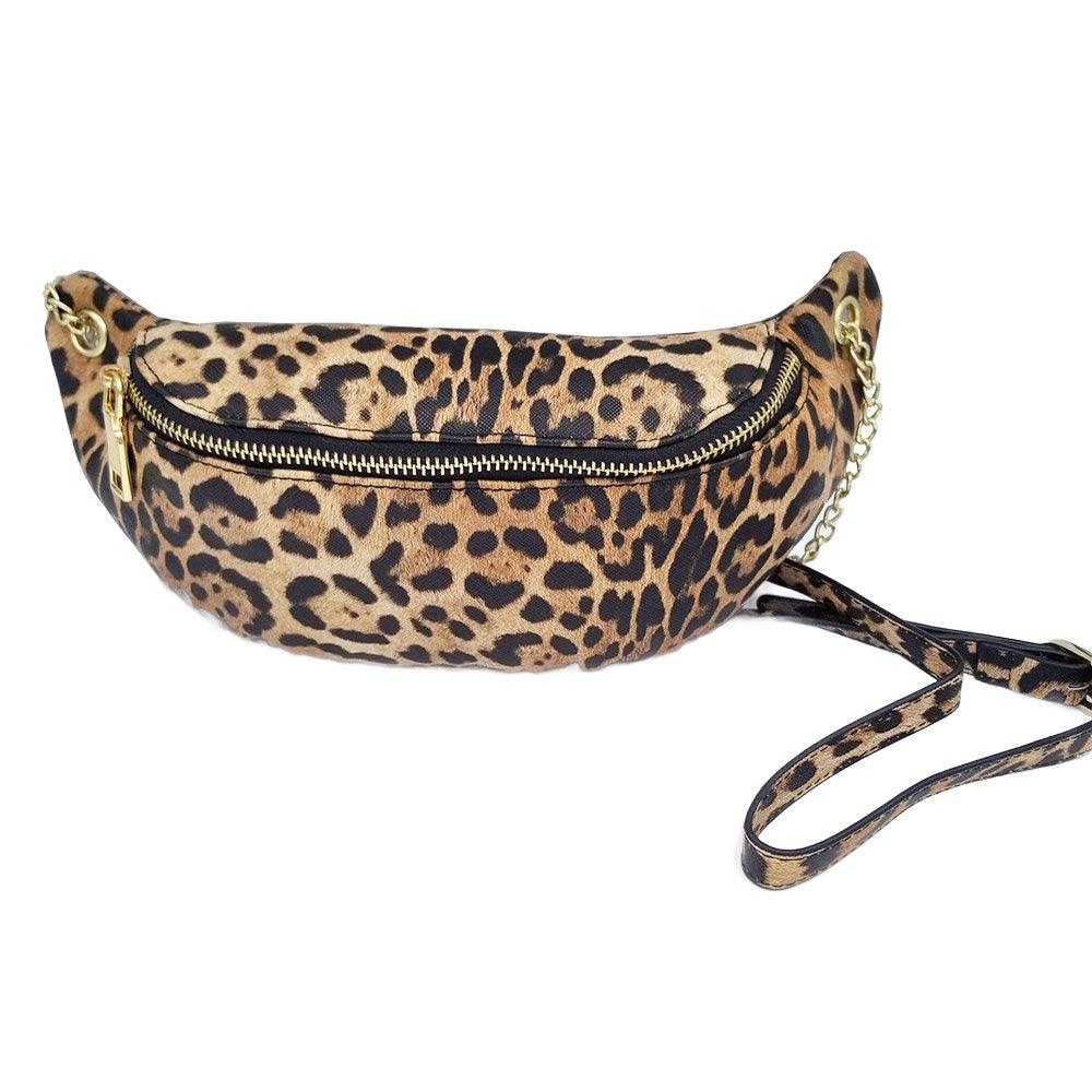 Leopard Patterned Faux Leather Crossbdoy Bag