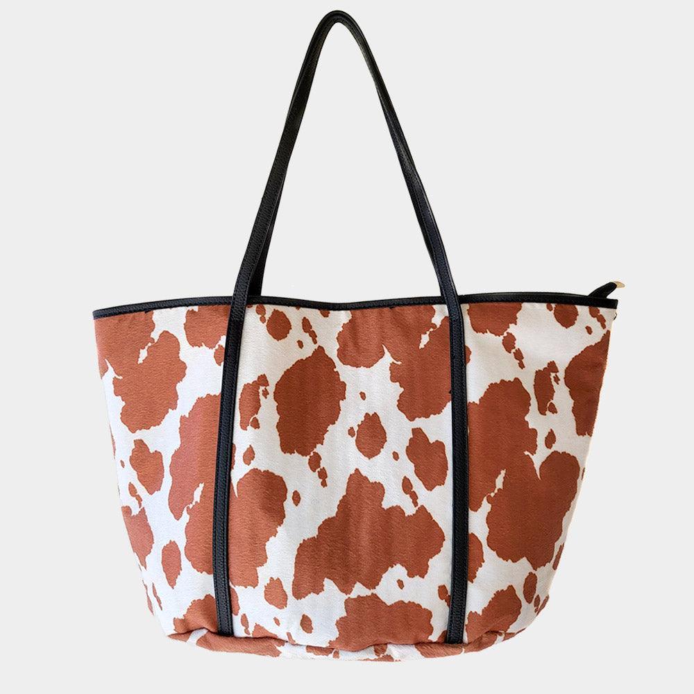 Cow Patterned Faux Leather Shoulder Bag - Jewelry Store by Erik Rayo