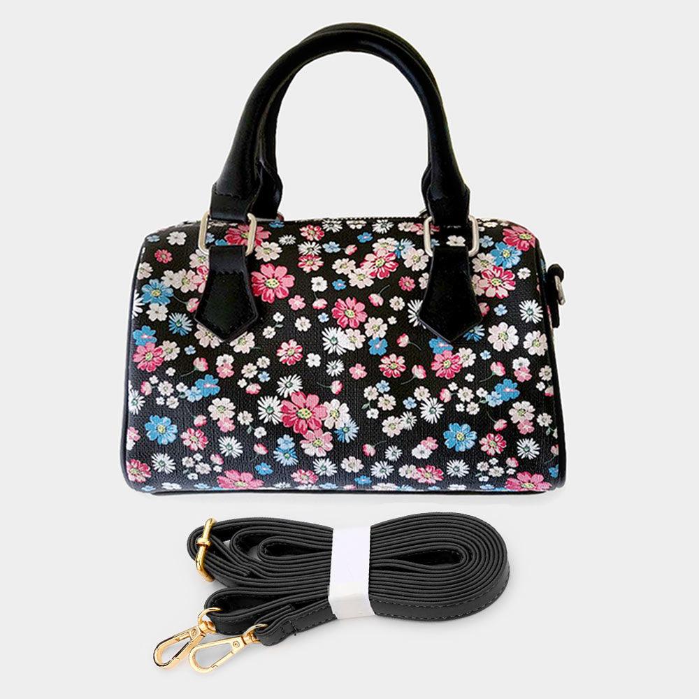 Flower Patterned Tote / Crossbody Bag