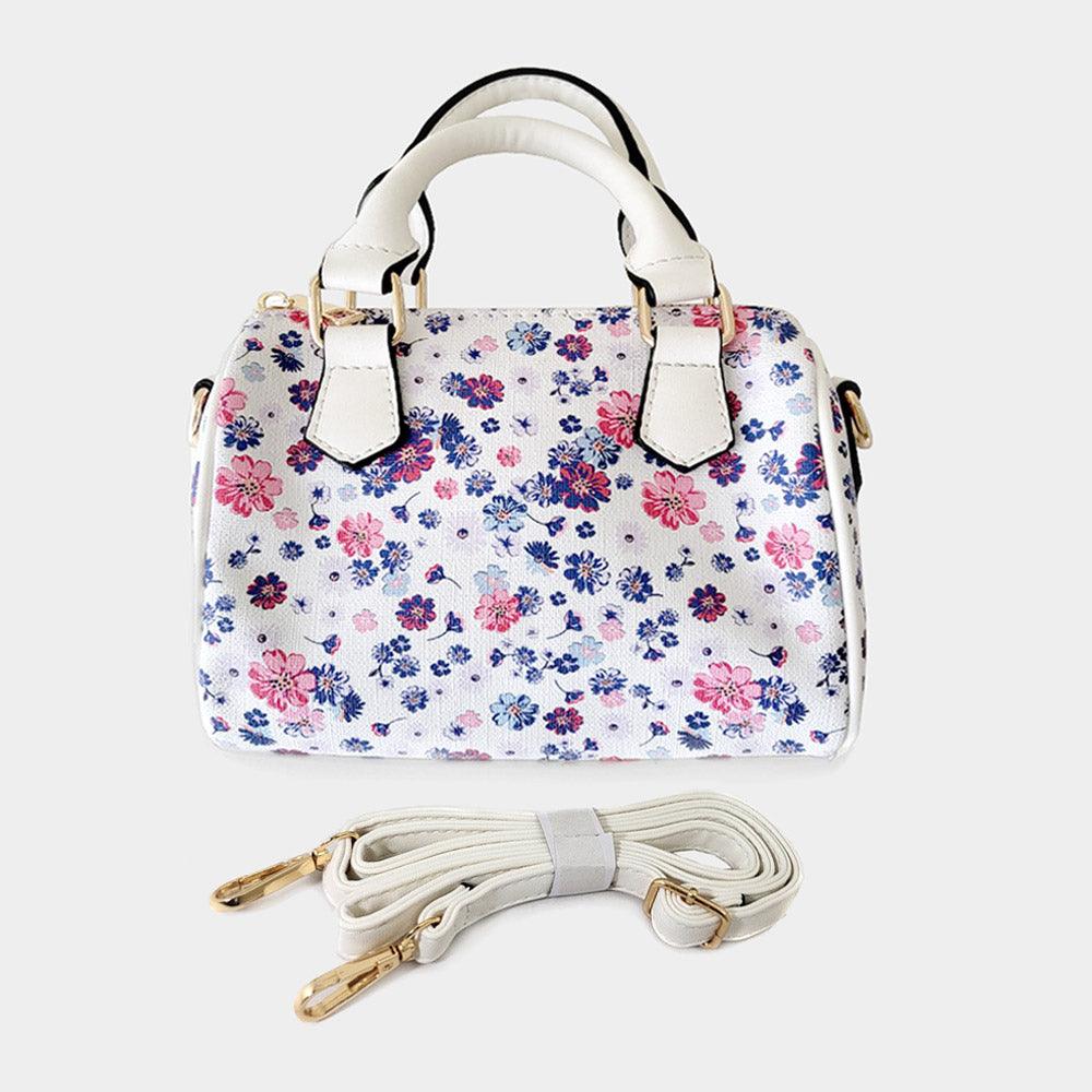 Flower Patterned Tote / Crossbody Bag