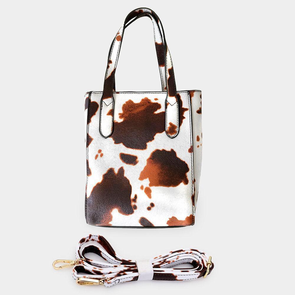 Cow Patterned Rectangle Tote / Crossbody Bag - Jewelry Store by Erik Rayo