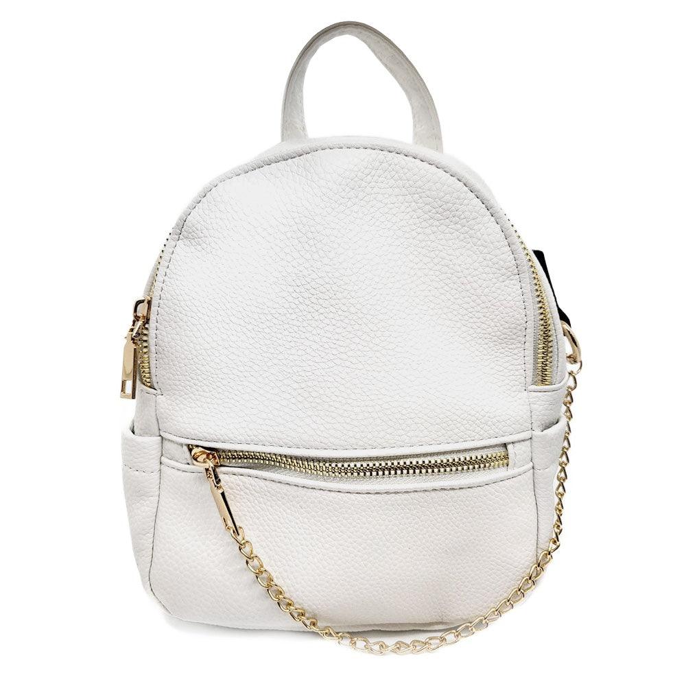 Draped Chain Faux Leather Mini Backpack Bag