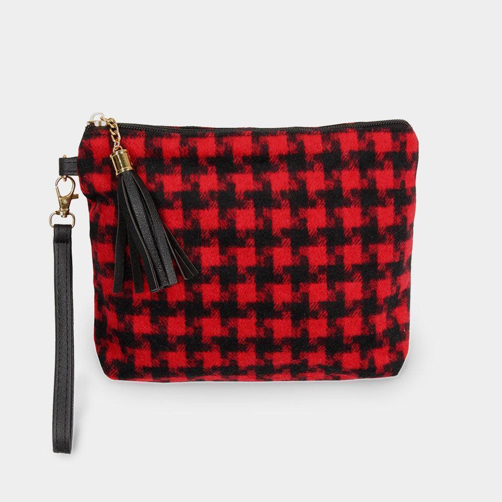HOUNDSTOOTH POUCH BAG W/WRISTLET - Jewelry Store by Erik Rayo