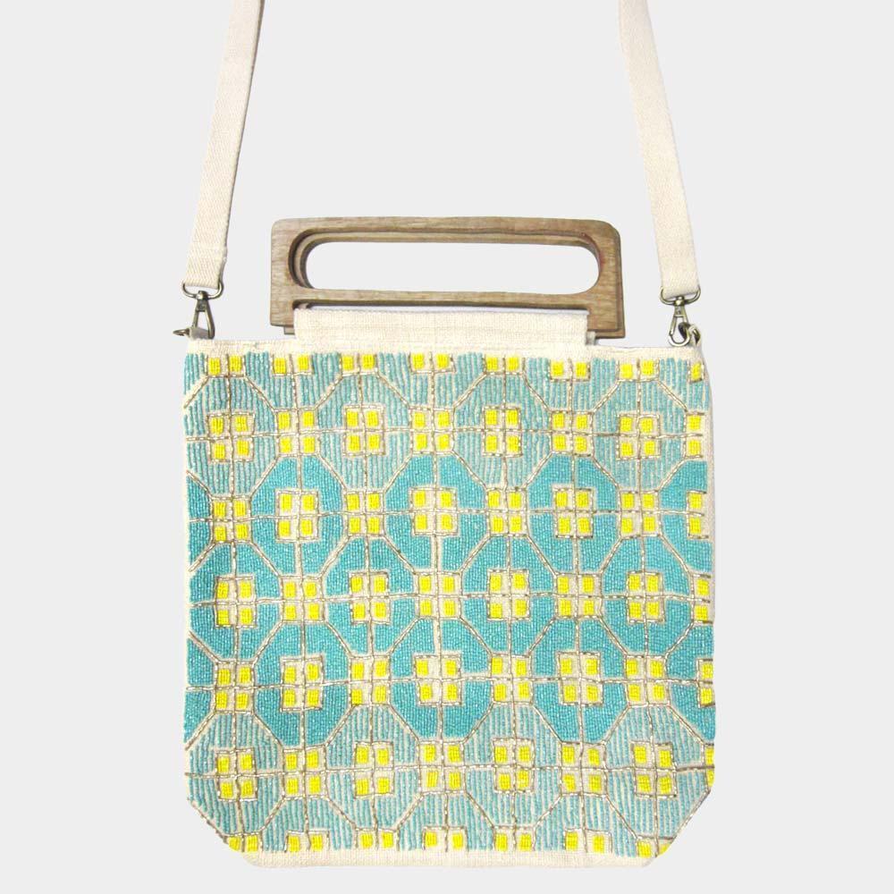 Boho Wood Handle Tote / Crossbody Bag - Jewelry Store by Erik Rayo