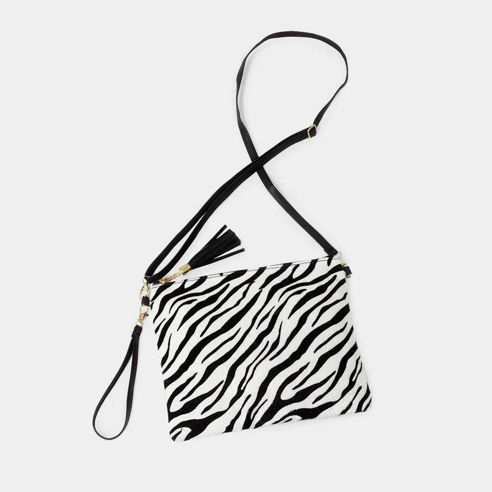Zebra Hair Crossbody / Clutch Bag - Jewelry Store by Erik Rayo