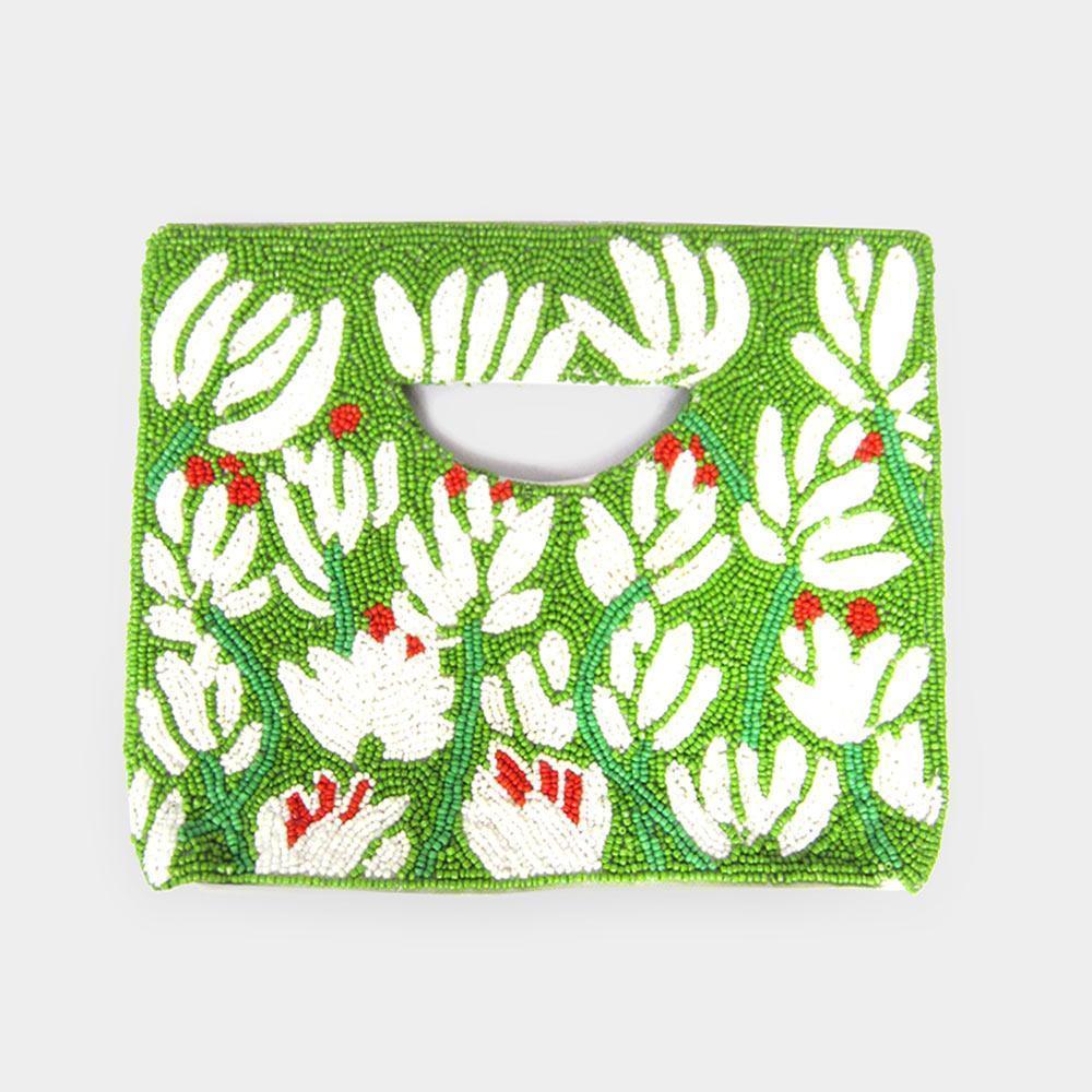Floral Seed Beaded Tote Bag - Jewelry Store by Erik Rayo