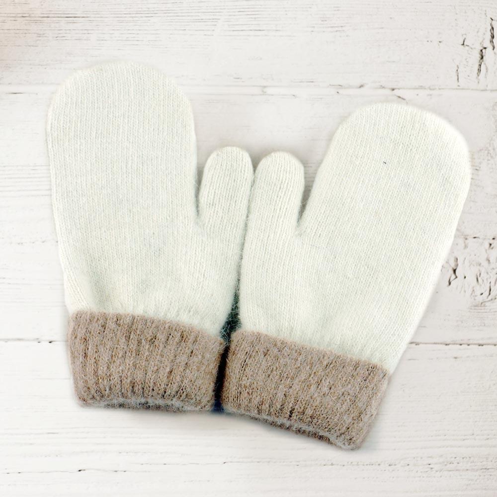Ivory Two Tone Mitten Gloves - Jewelry Store by Erik Rayo