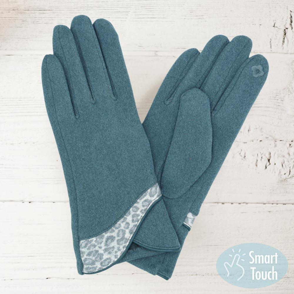 Blue Leopard Print Smart Gloves - Jewelry Store by Erik Rayo