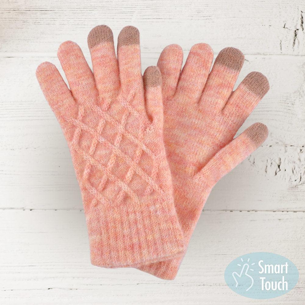 Coral Soft Knit Touch Smart Gloves - Jewelry Store by Erik Rayo